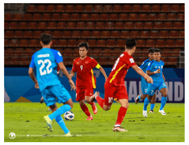 U17 Việt Nam có một thế trận tốt trước U17 Ấn Độ